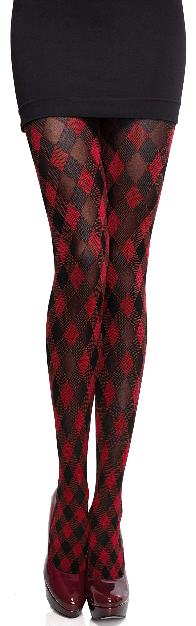 Merry Style Gemusterte Strumpfhose Damen 60 DEN Karo-Look MS-317 | Deckende, elastische Ausführung mit sichtbarem Rautenmuster; 3D-Lycra-Garn für eine anliegende Passform