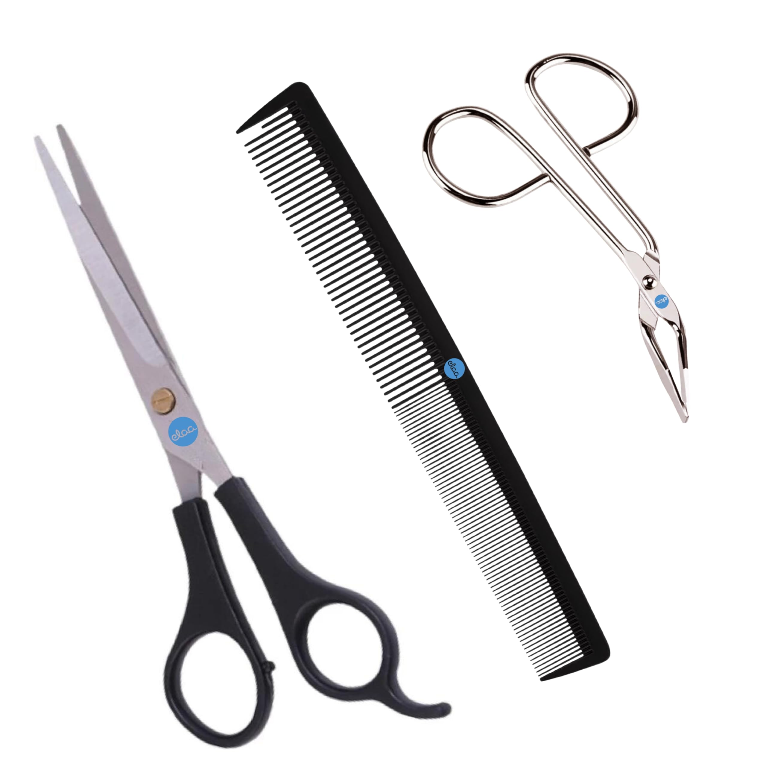 [Ear Lobe & Accessories] Combo Pack (Hair Cutting Comb (1 Pc) | Hair Cutting Scissors (1 Pc) | Eyebrow Slant Tip Tweezers/Plucker (1 Pc)-image-25