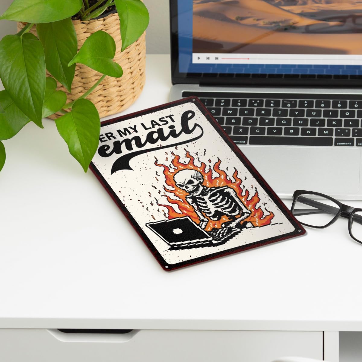 Funny Office Metal Sign Decor for Home Room Bedroom Humor Quotes Wall Art Decorations, Funny Cubicle Decor Accessories Gifts for Work Coworkers Colleague Women Men, Per My Last Email image 5