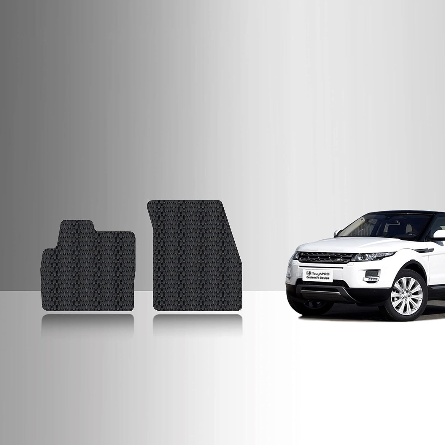 TOUGHPRO Floor Mats Accessories (Front Row Set) for Land Rover Range Rover Evoque All Weather Heavy Duty (Made in USA) Black Rubber 2012 2013 2014 2015 2016 2017 2018 2019