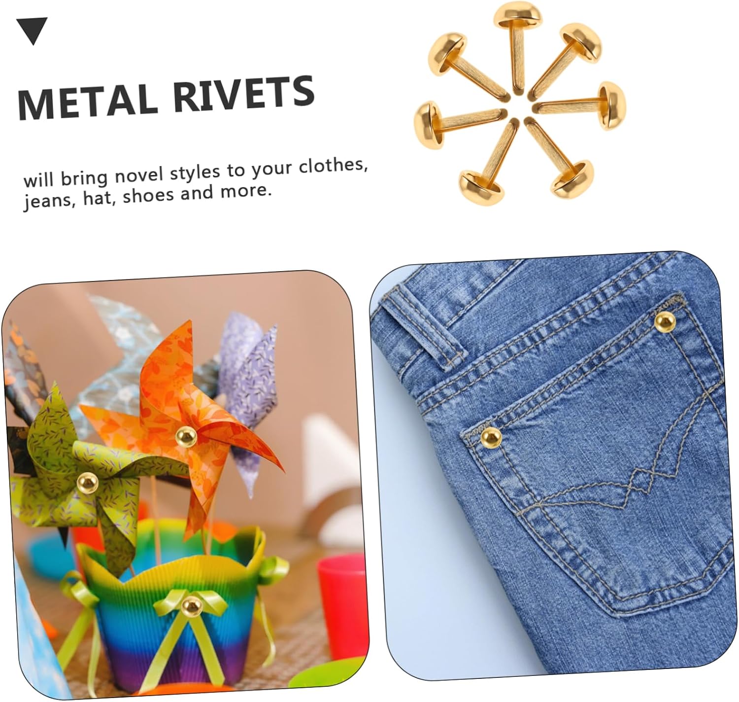 DOITOOL 3sets Mushroom Rivets Fasteners for Crafts Decorative Use Clothing Bags Shoes and More