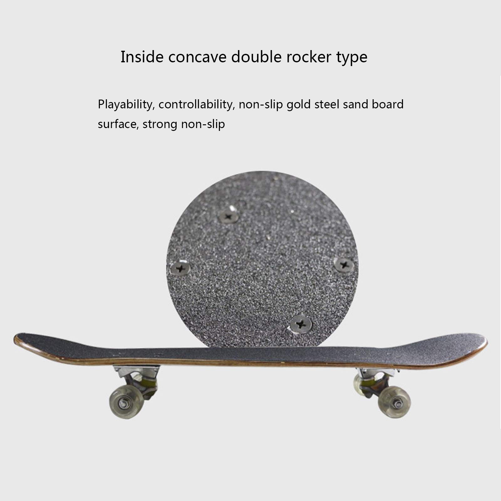 Skateboard, 31 "X 8" Planches À roulettes Pro Standard Complètes, 7 Couches en Érable Double Kick Concave Brush Street Board pour Enfants, Jeunes Adultes Débutants
