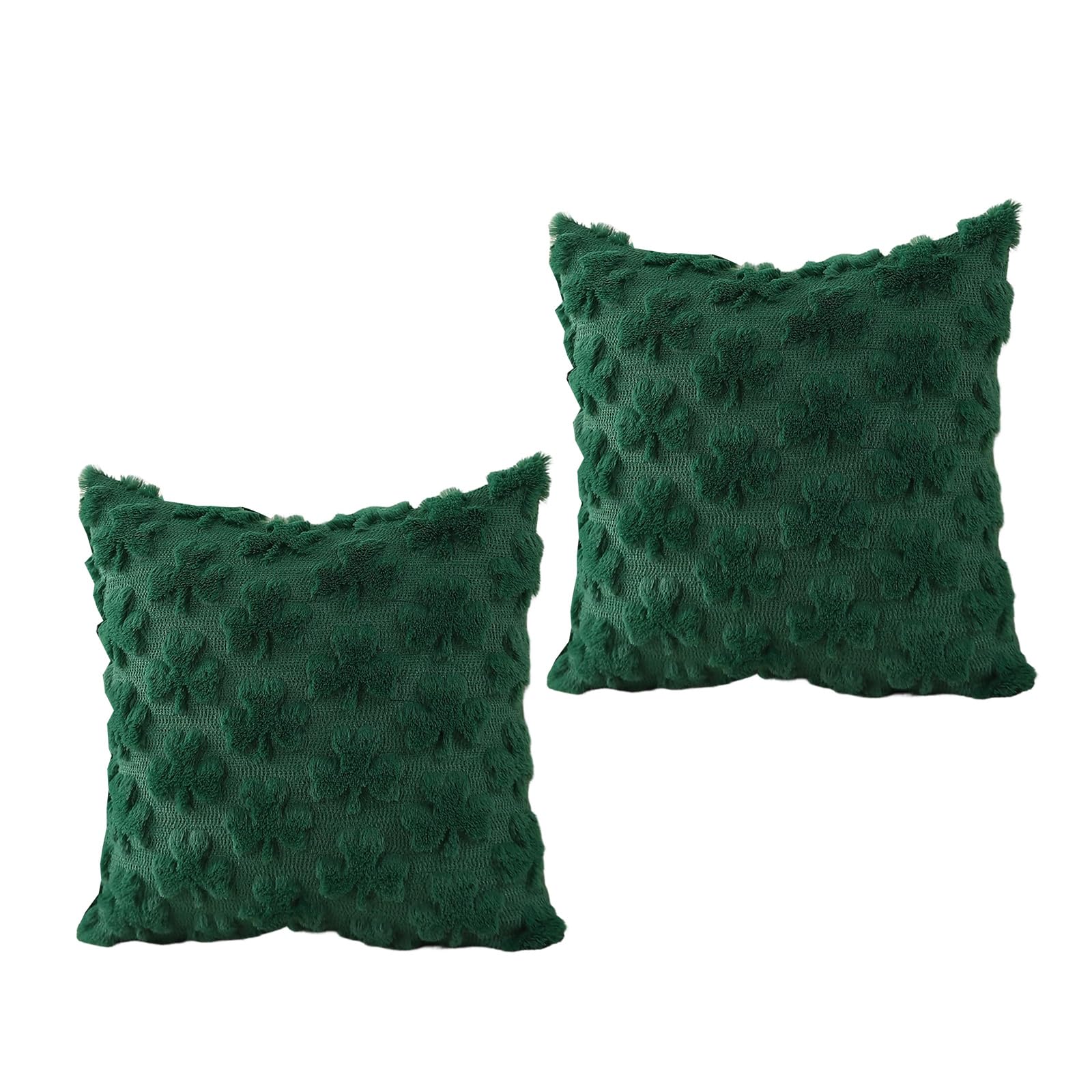 Msioytog Green Clov Patricks Day 3D Plush Cushion Cover With Faux Furs For Bedroom Celebration Patricks Pillow Case