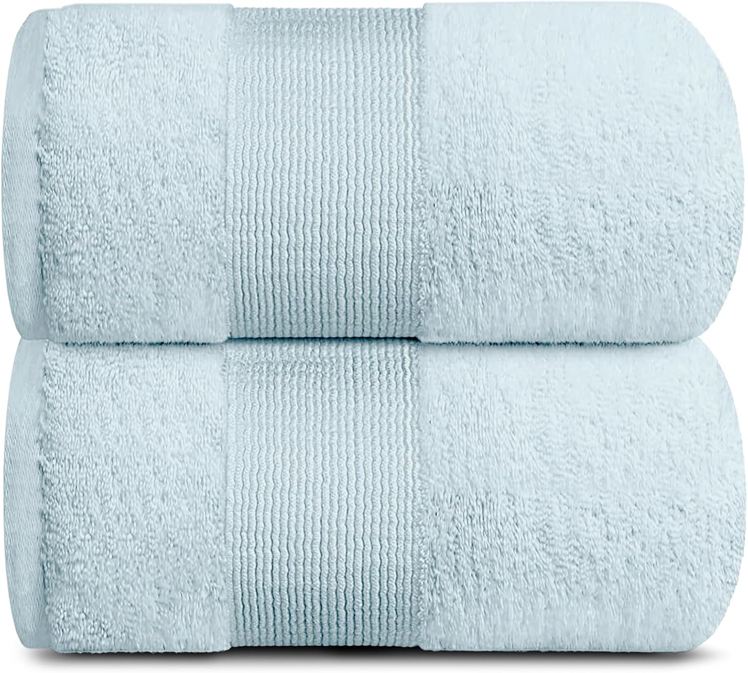 White Classic Resort Collection 35x70 Bath Sheet Towels (2 pack) Light Blue