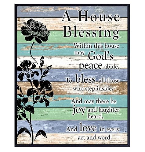 Amazon Com House Blessing Religious Home Decor Christian Family Saying Poem Quote Blessed Wall Art Inspirational Bible Verse Sign Wall Hanging Picture Print Gift For Pastor Minister Unframed Handmade Products