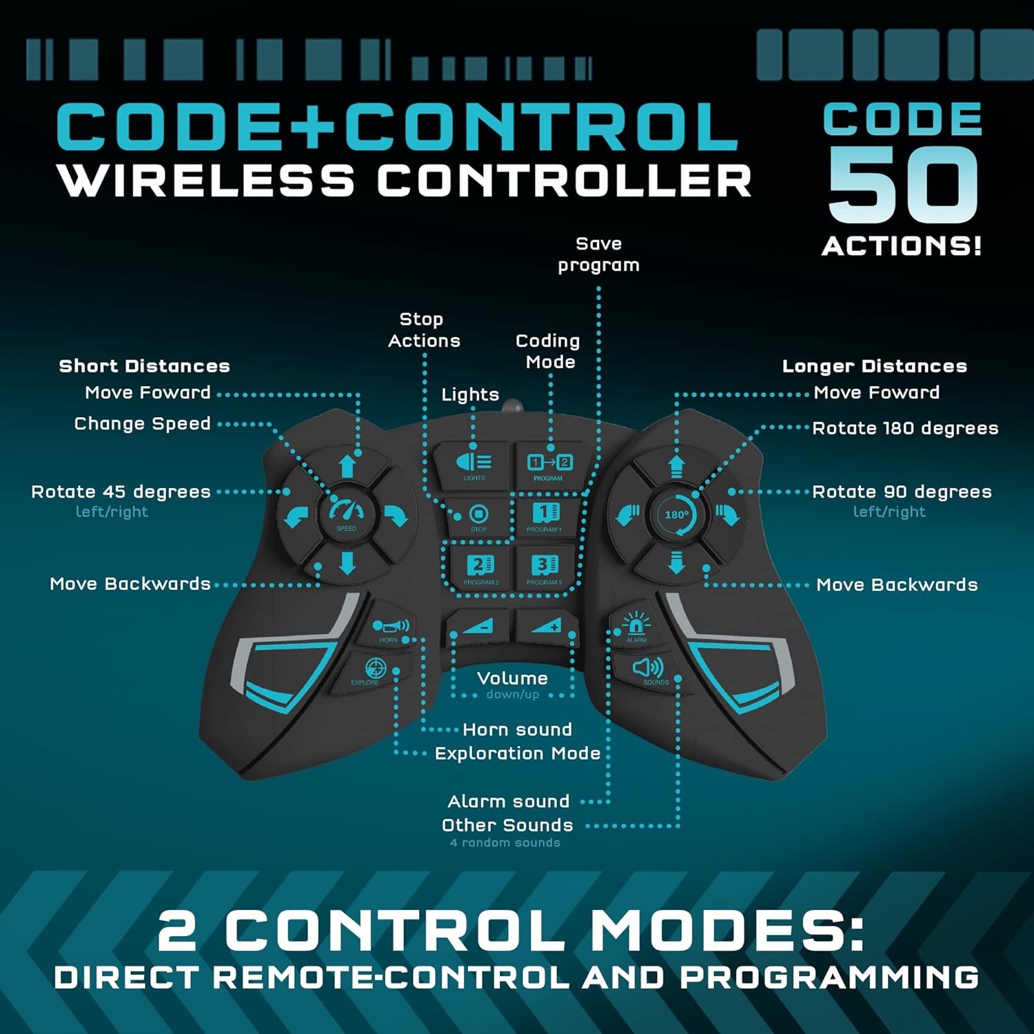 Thames & Kosmos Code+Control Robo Dozr Engineering & Robotics Kit | Build & Program a Robotic Bulldozer | Includes LED Lights, Speaker, Motors, Flexible Tracks & More Durable Building Pieces