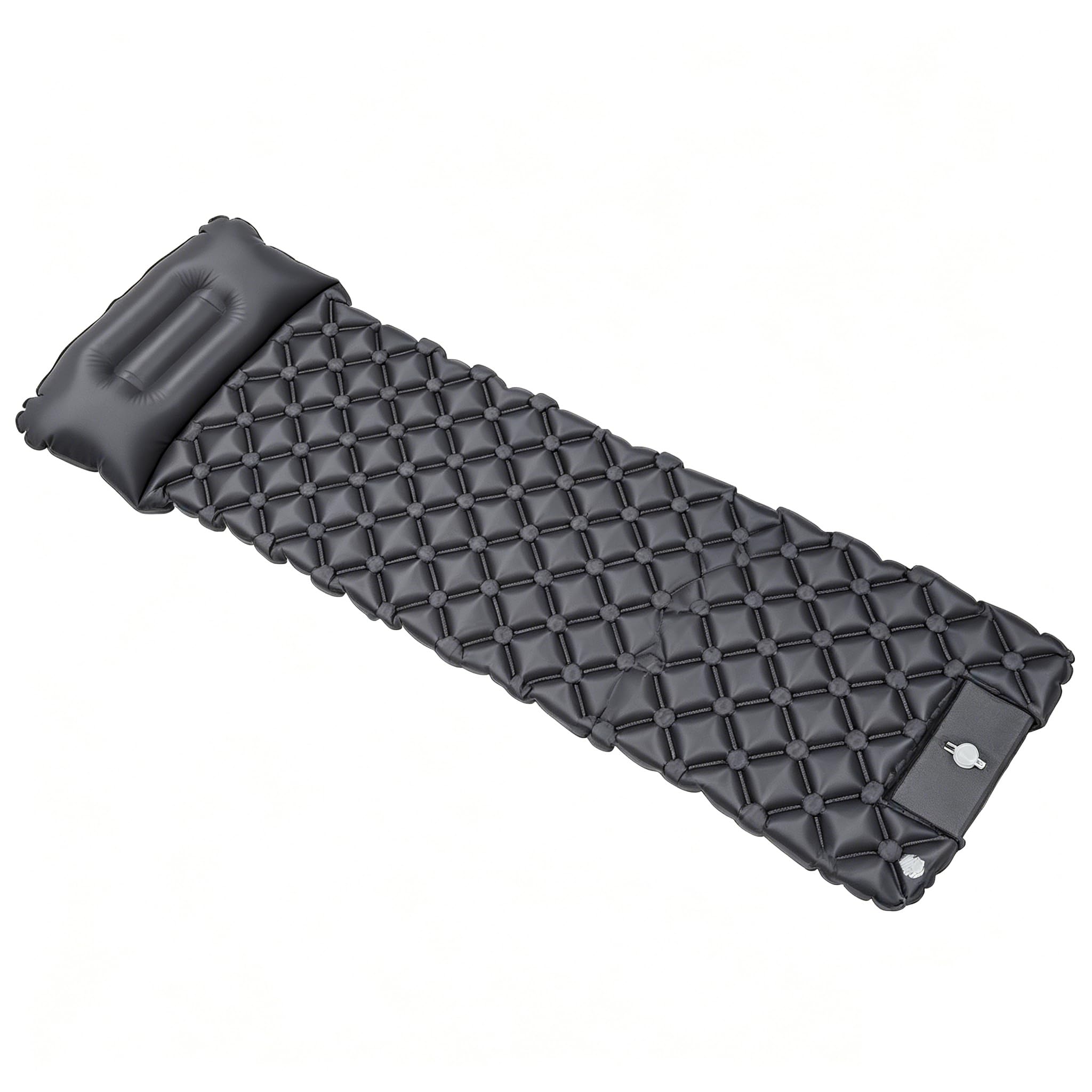 Camping Sleeping Pad, Ultralight Inflatable Camping Mat Bed with Pillow Built-in Foot Pump Portable Waterproof Sleeping Pads Compact for Outdoor Camping, Backpacking, Hiking, Tents (grey, Single)