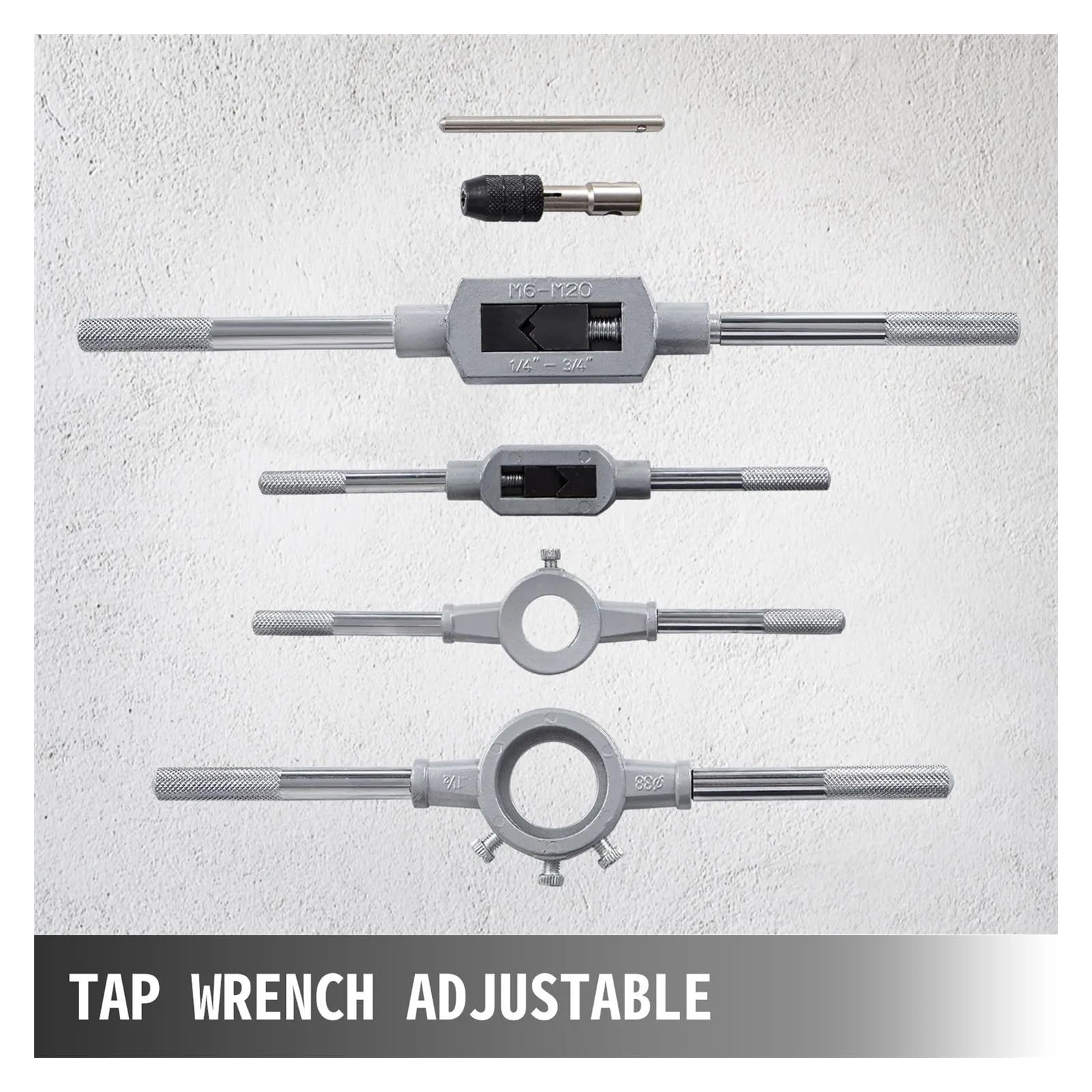 Juego de combinación de machos y matrices de 110 piezas, herramientas métricas de acero de tungsteno con caja métrica