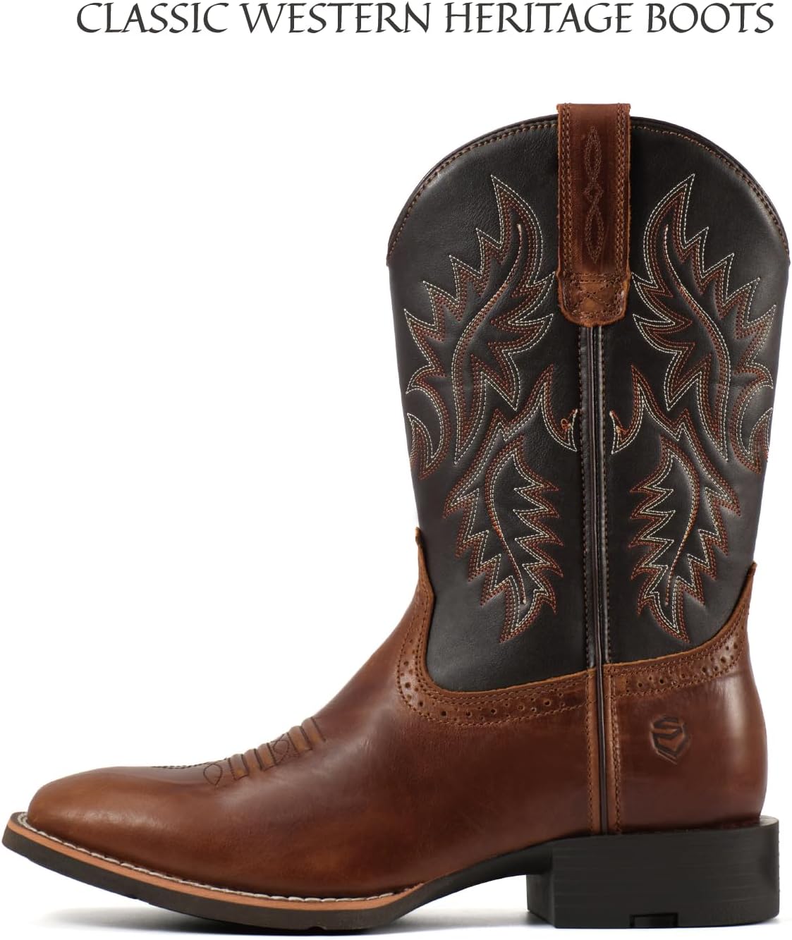 SUREWAY Cowboy Boots For Men - Mens Square Toe Western Boot,Oil/Slip Resistant,Durable Fashionable Classic Pull on 10 Inch Boots Mid Calf Wellington Boots - Image 3