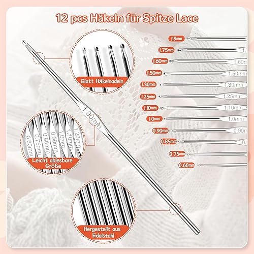 Miniatura 4 de Aeeque Kit de ganchillo para adultos principiantes, kit de iniciación de ganchillo de 111 piezas con hilo de 10 colores, ganchos de ganchillo de