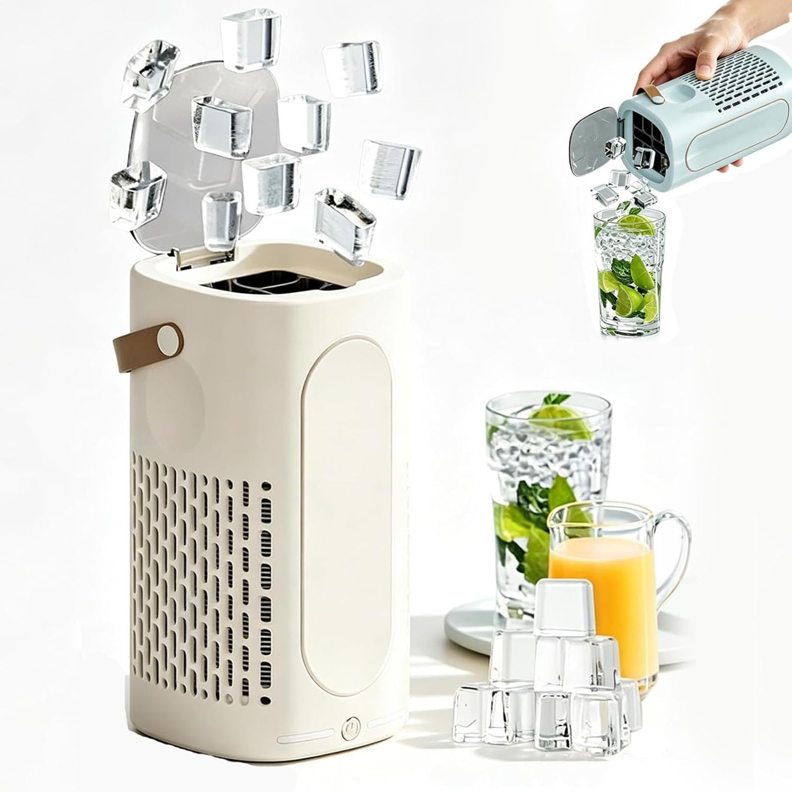 Mini fabbricatore di ghiaccio, 10 cubi in 15-20 minuti