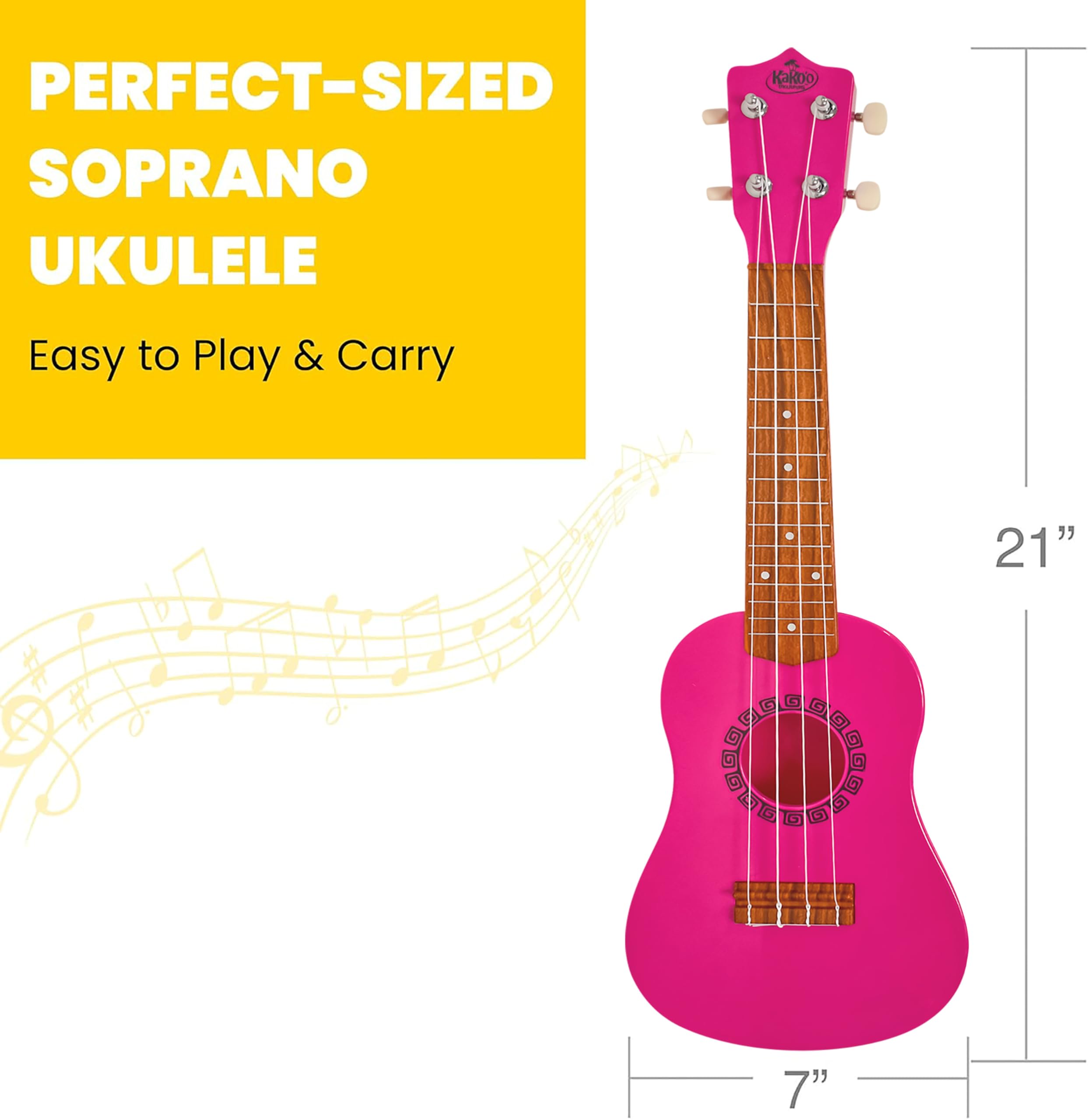 KaKo'o Ukulelen – Hibiskus Pink Solid Pack