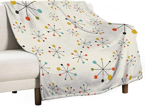 Miniatura 130 de Manta de tiro floral retro de los años 70, estilo bohemio, ondulado, geométrico, hippie, lindas flores, amarillo y naranja, manta con estampado