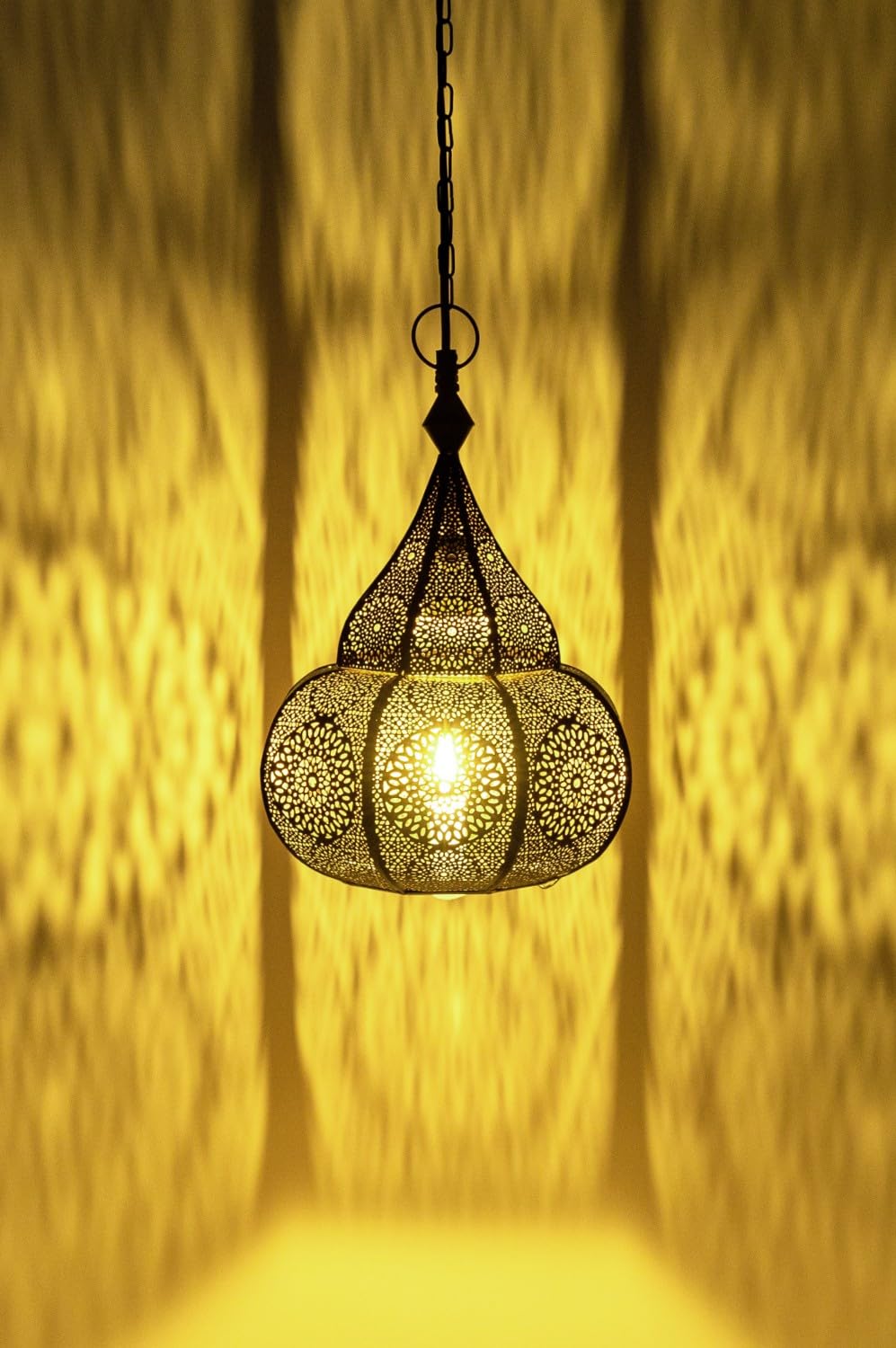 Marokańska lampa sufitowa Ilham, 40 cm, duża srebrna lampa, E27, orientalny styl vintage, wisząca lampa, arabska dekoracja domu, oświetlenie, wiszący żyrandol do salonu, sypialni lub kuchni