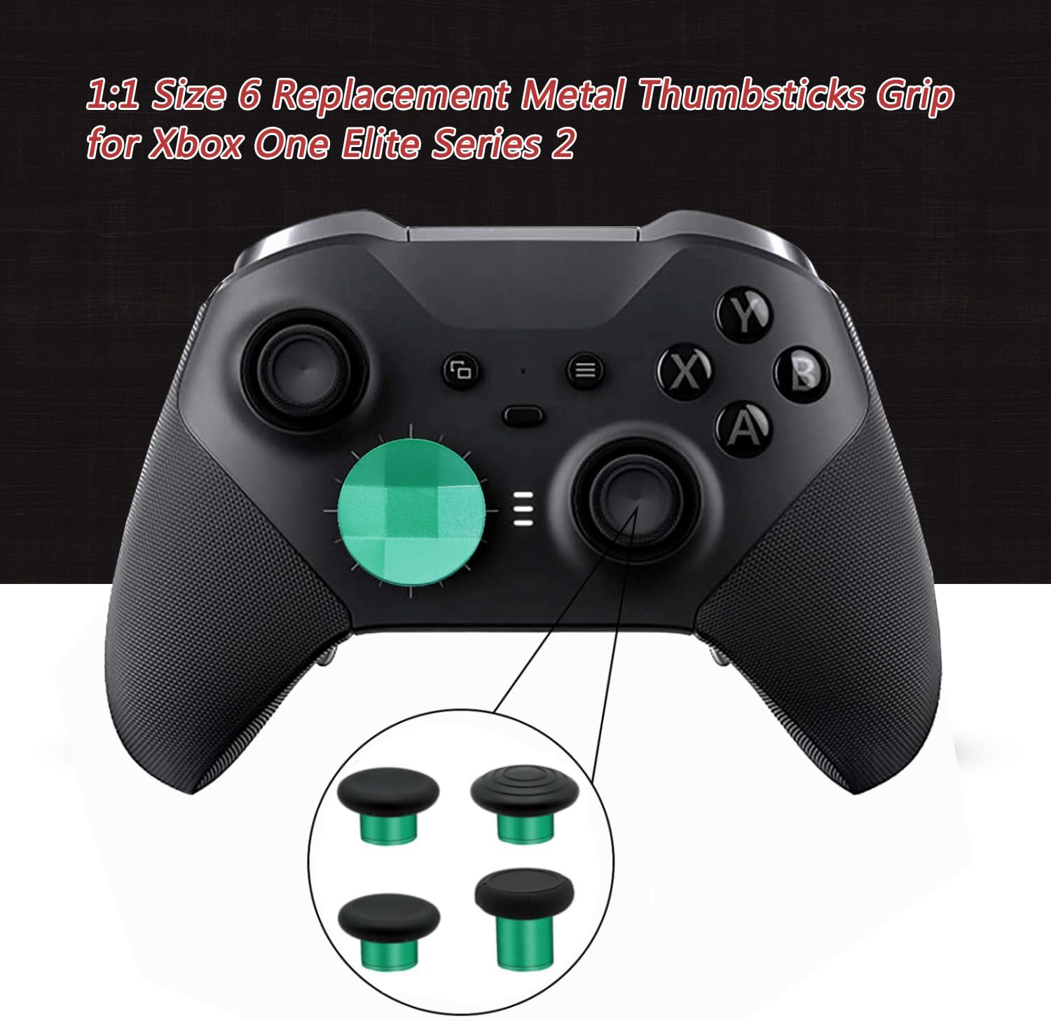 E-MODS GAMING Replacement Thumbsticks, D-pad, Paddles & Trigger Buttons Kit for Xbox One Elite Controller Series 2 & Elite Series 2 Core (Multicolor Metal)