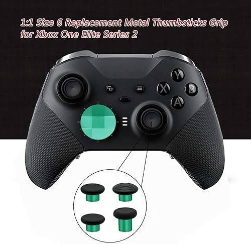 Miniatura 2 de Replacement Thumbsticks, D-pad, Paddles Trigger Buttons for Xbox One Elite Controller Series 2 & Elite Series 2 Core Controller (E-10IN1-Green)