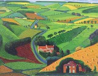 The Road Across the Wolds David Hockney - Canvas Wall Art - Canvas Print On A Wooden Frame - Perfect Picture For Wall Decoration