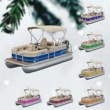 Personalized Pontoon Boat Christmas Ornaments, Custom Water Sports Decorative Ornament for Christmas Tree Decorations Hanging, Holiday Decor Gifts Travel Lovers, Sailors