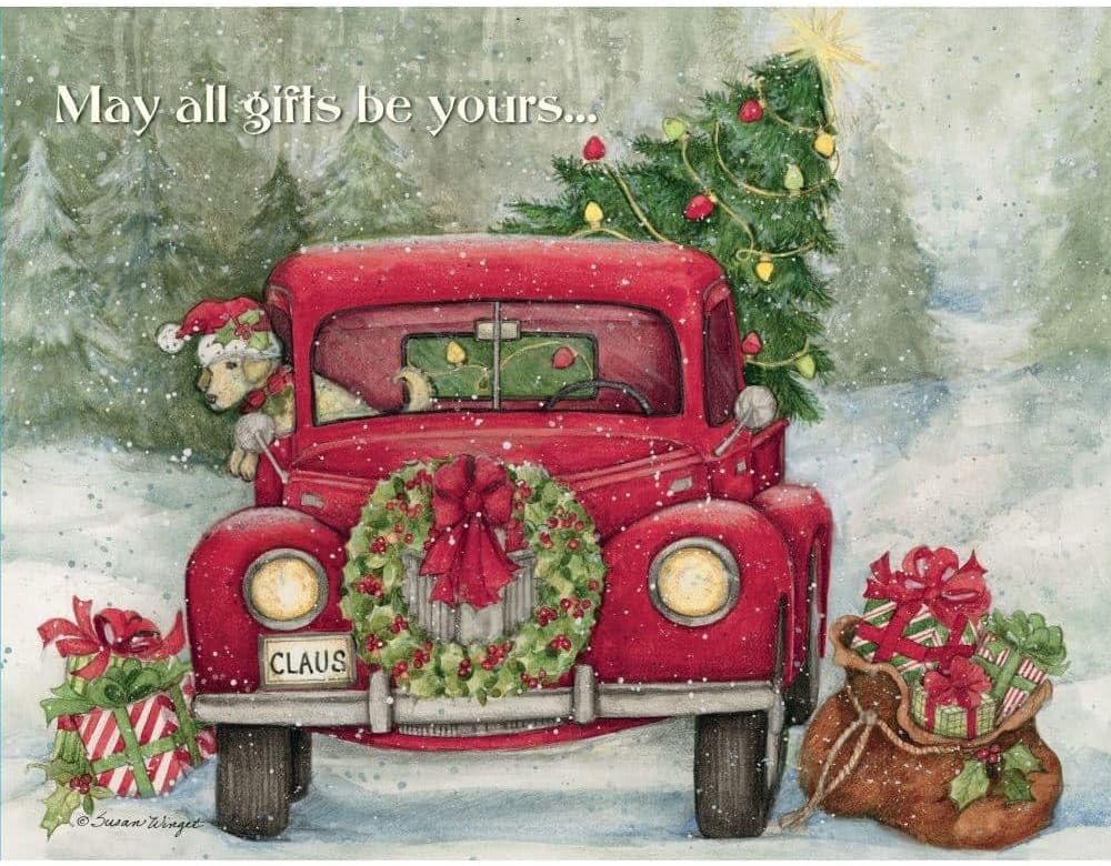 LANG – Boxed Christmas Cards -“Santa’s Truck” Artwork by Susan Winget – 18 Cards, 19 Envelopes – 5″ x 7″ LANG – Boxed Christmas Cards -“Santa’s Truck” Artwork by Susan Winget – 18 Cards, 19 Envelopes – 5″ x 7″