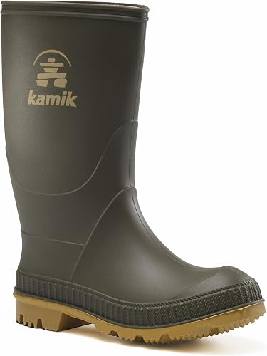 Kamik Stomp, Bottes & bottines de pluie mixte enfant, Vert (Olive Oli), 33/34 EU