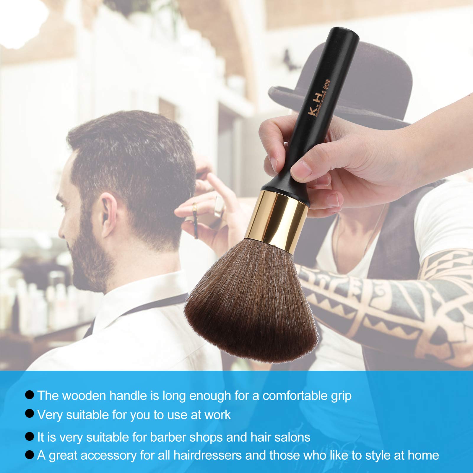 Neck Duster, Weit verbreitete Neck Duster Bürste für Friseursalon für den Haushalt(Schwarz)
