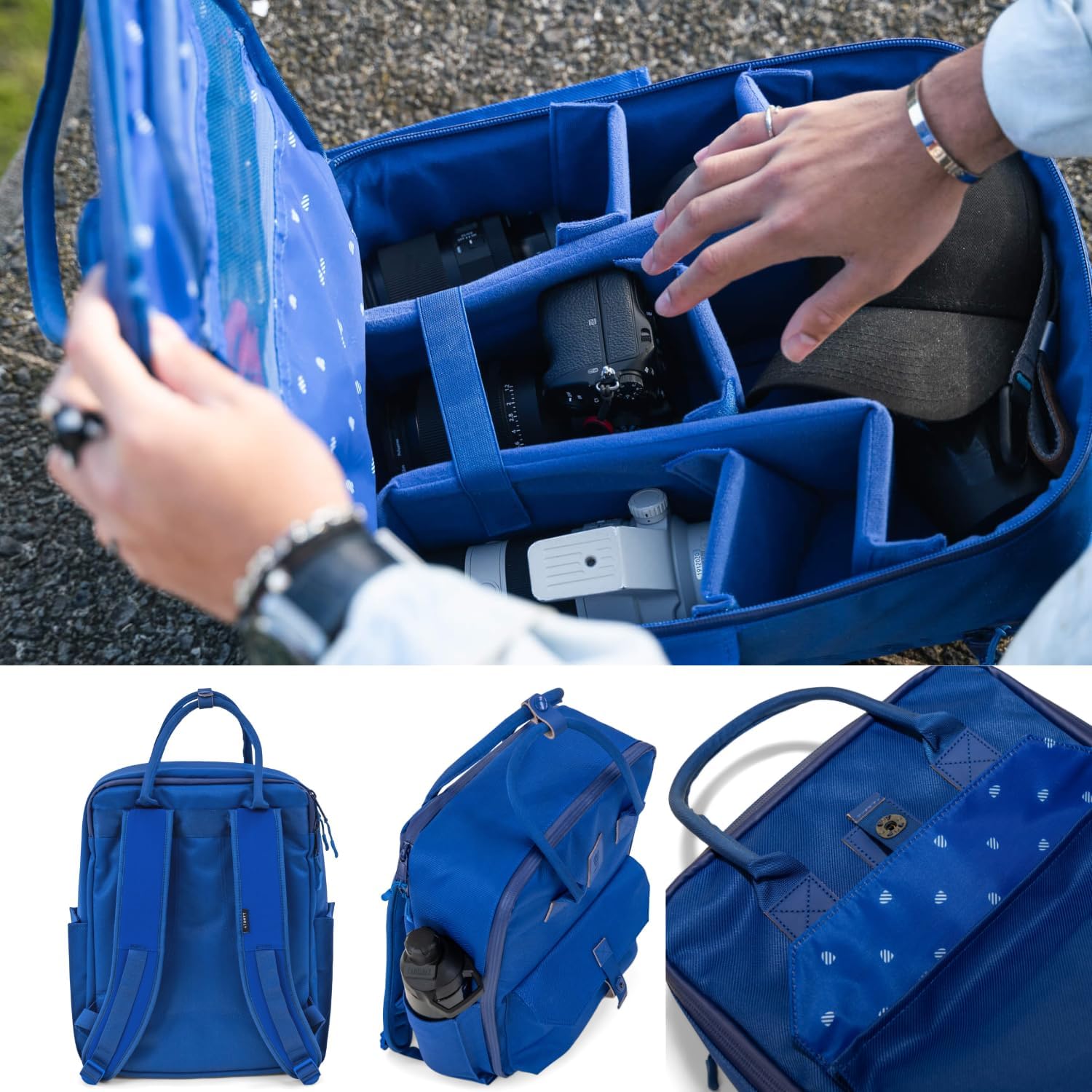 Langly Sierra Camera Backpack: A Modern & Travel-friendly Photography Backpack Compatible With Both 18in Laptop & DSLR Accessories 24L (Blue)