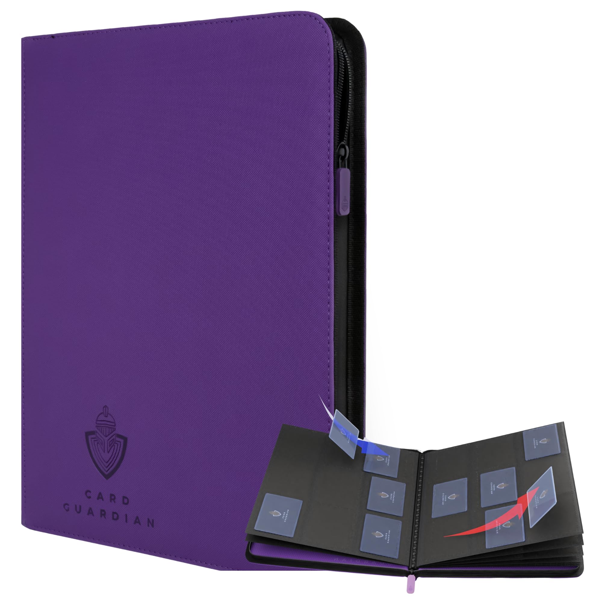 Card Guardian - 9 Pocket Premium Black Binder with Zipper for 360 Cards
