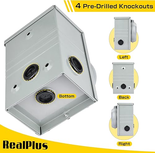 Miniatura 8 de RealPlus Cable de extensión de alimentación bloqueable RV de 30 amperios de 20 pies y 30 amperios preperforado kit combinado de caja de entrada de