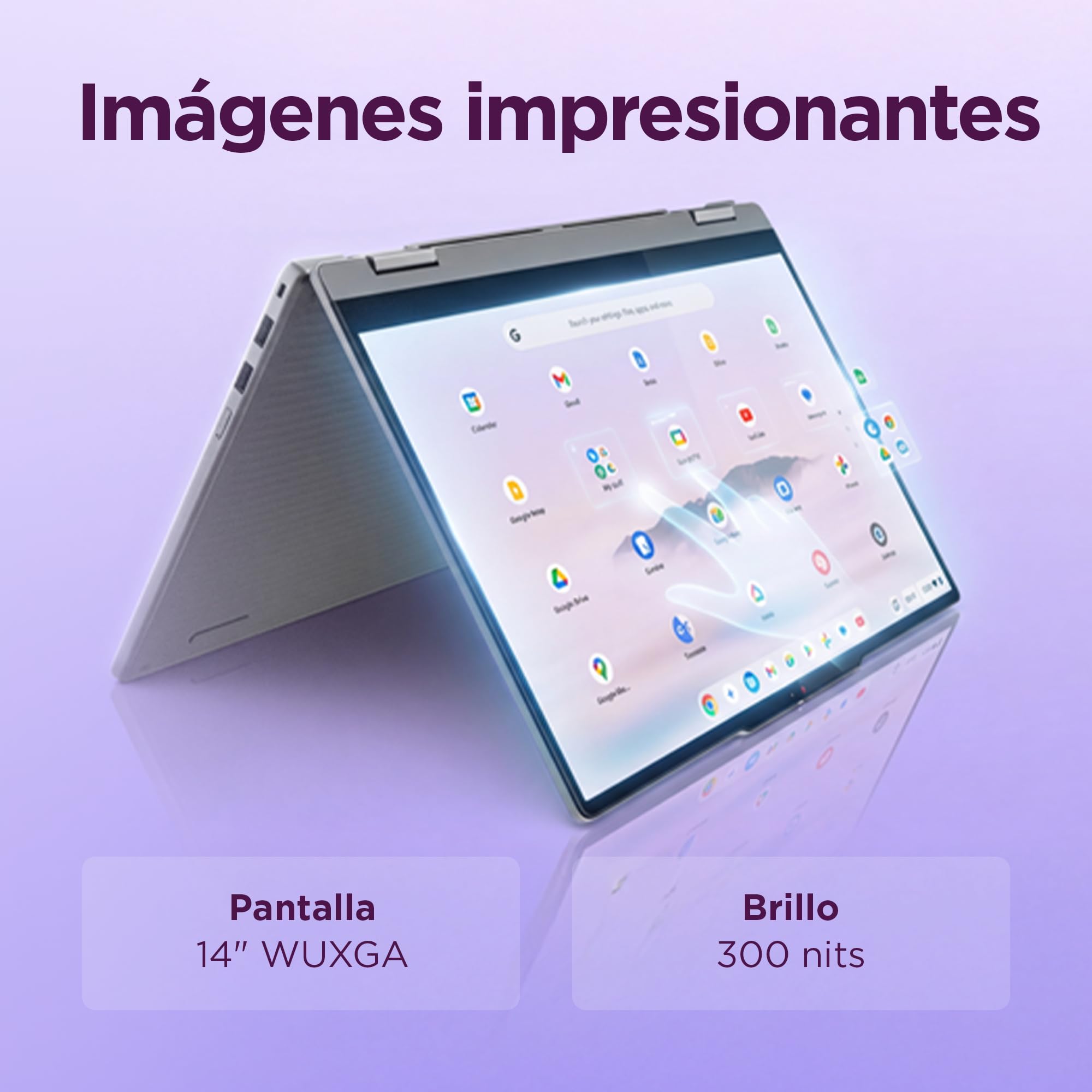 Lenovo Chromebook Plus 2-in-1 Gen10 - Portátil Táctil 14" WUXGA (Intel Core 3 N355, 8GB RAM, 256GB UFS, ChromeOS) QWERTY Gris +1 año de Google AI Pro con Gemini Pro y 5TB de Almacenamiento