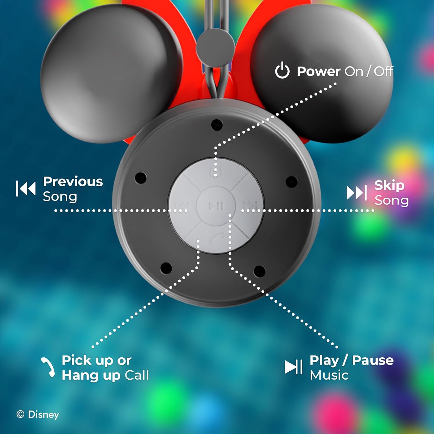 Minnie Mouse Shower Speaker Button Controls