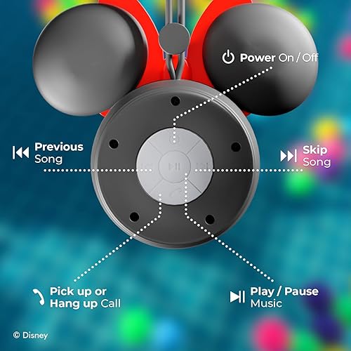 Miniatura 4 de Disney Mickey Mouse Ears - Altavoz de ducha Bluetooth con ventosa - Altavoz resistente al agua con clasificación IPX4 de Disney para ducha, baños,