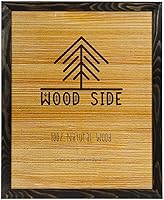 Vista 10 de Portarretratos de póster de madera rústica 11x17 - Madera maciza natural ecológica con acabado envejecido para montaje en pared - Azul