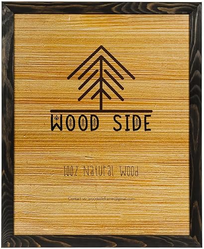 Marco de fotos de madera rústica para póster de 22 x 28 pulgadas, madera envejecida ecológica maciza natural para montaje en pared, color carbón