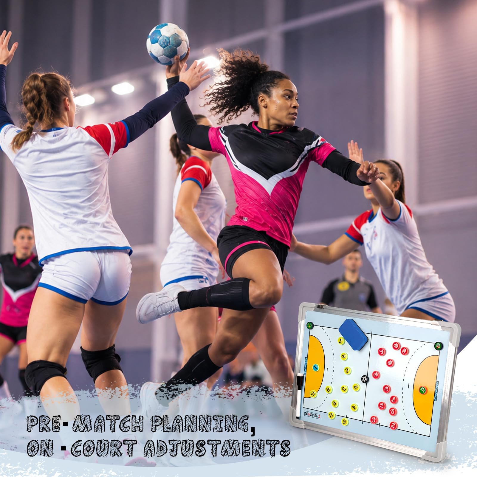Pizarra Magnetica Balonmano Entrenador con Imanes Carpeta Táctica