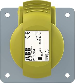 ABB 216RU4 IP44 2P+E - Toma de corriente para panel (termoplástico), color amarillo