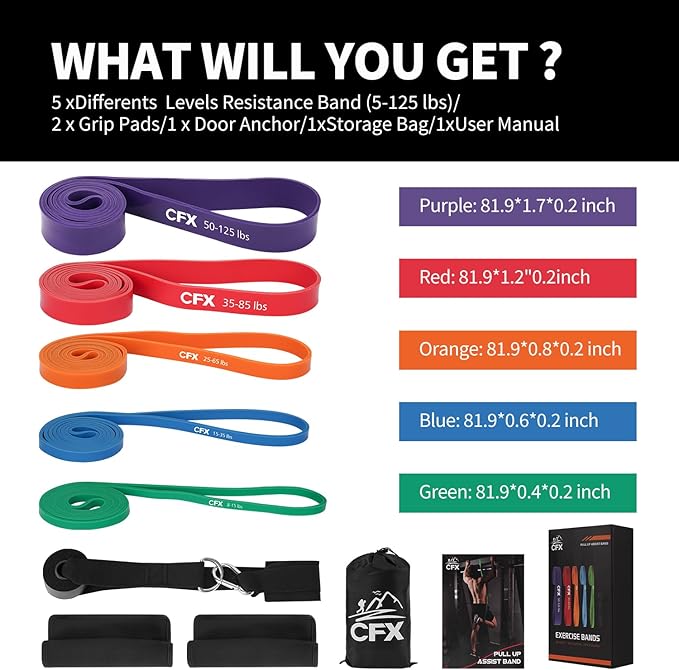 Introducing the high-quality CFX Resistance Bands, crafted from 100% high-grade natural rubber to ensure superior durability and performance. These bands are designed to be sturdy, non-toxic, and odor-free, providing a comfortable workout experience with their soft, anti-slip surface. Engineered to prevent snapping, these exercise bands offer long-lasting durability and can withstand extreme tension, making them an essential addition to any fitness routine.