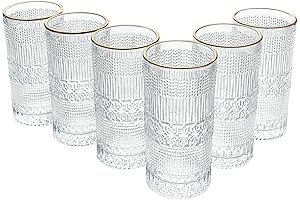 Vintage Glassware Sets with Gold Rim