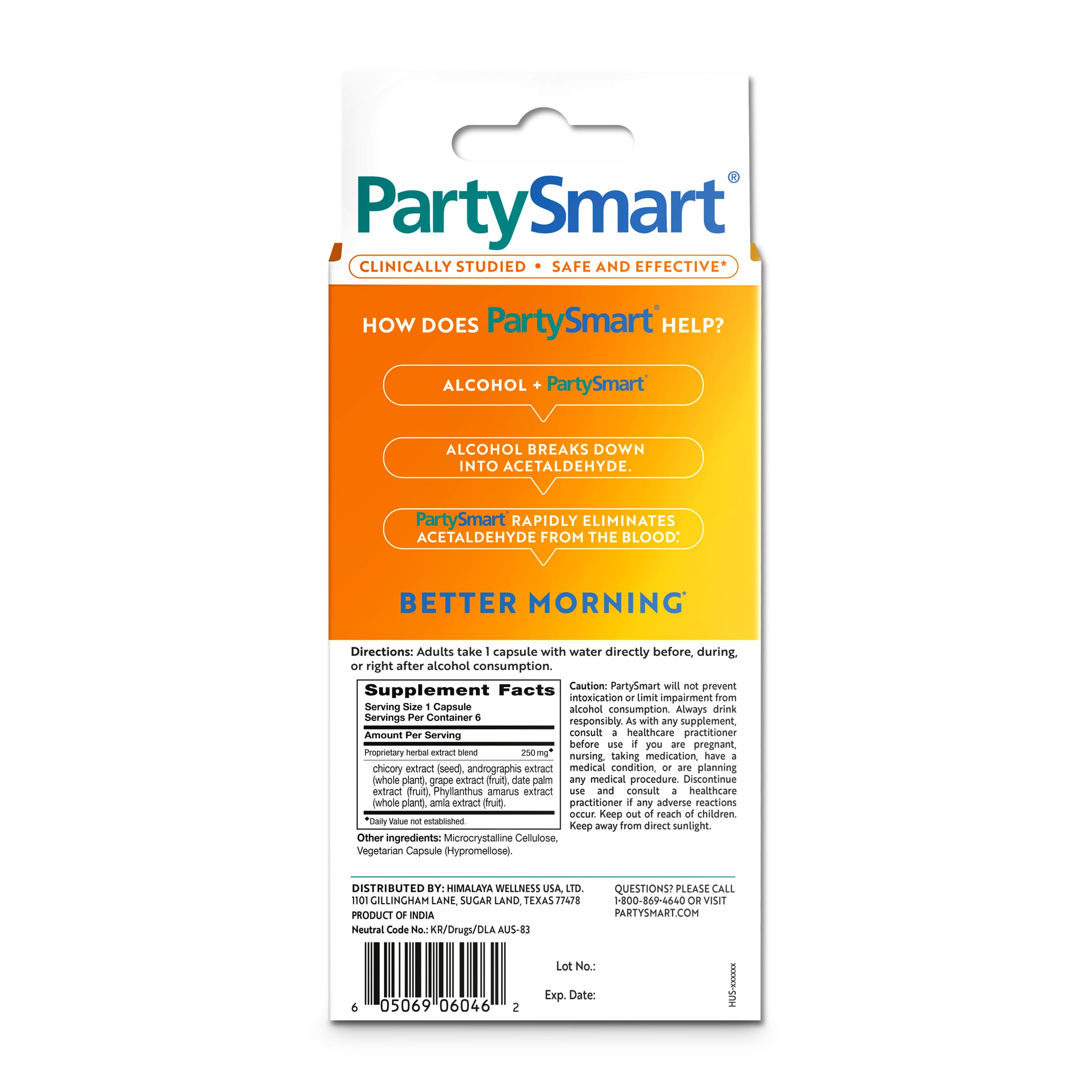 Himalaya PartySmart Liver Support, Individual Packs, 6 Capsules — Amazon image 2
