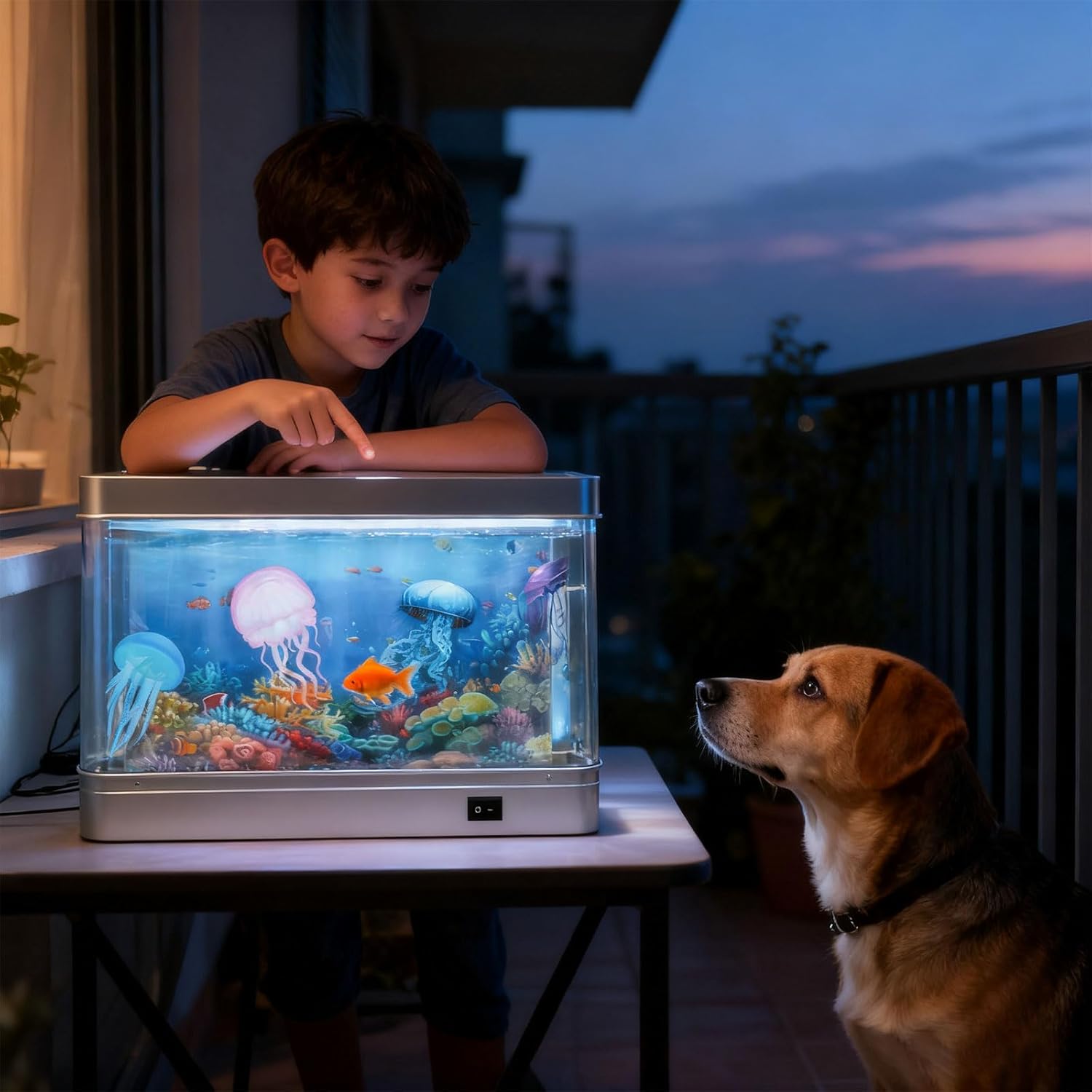 Simulation Floating Jellyfish Aquarium USB Desk Lamp LED Light for Home Decor Bedroom Realistic Fishtanks Lighting