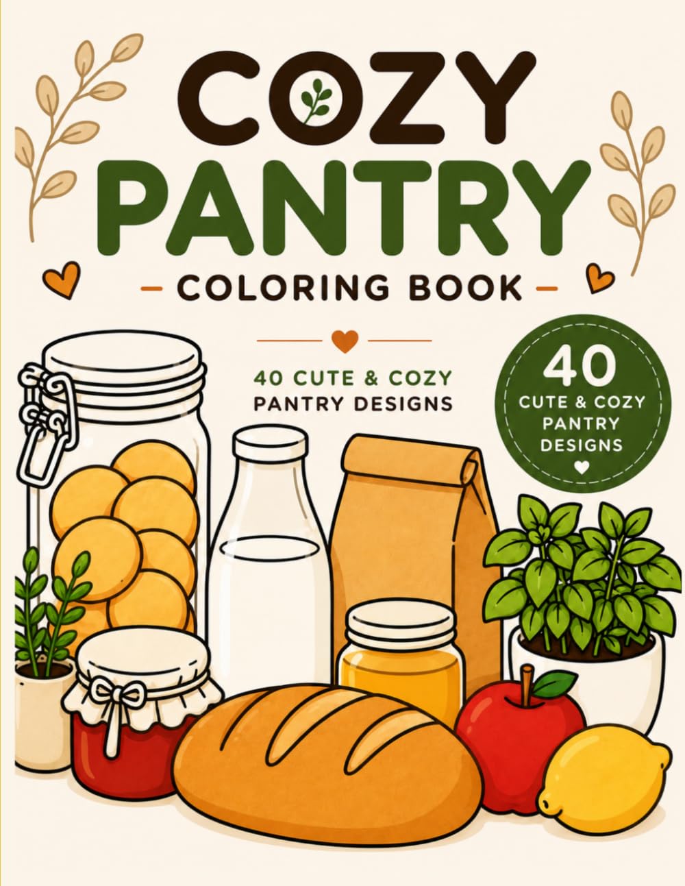 Cozy Pantry Coloring Book: Bold and Easy Pantry Scenes for Adults and Teens