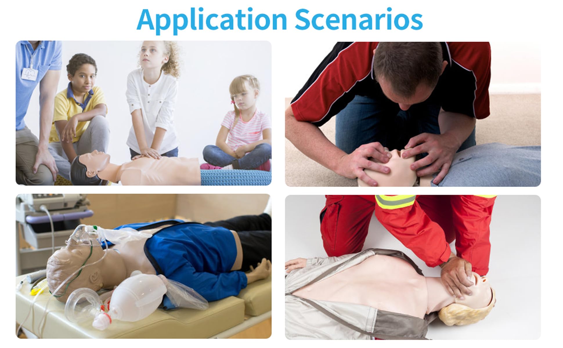 Maniquí de entrenamiento de RCP de cuerpo completo para adultos, maniquí médico de tamaño real para primeros auxilios y enseñanza médica