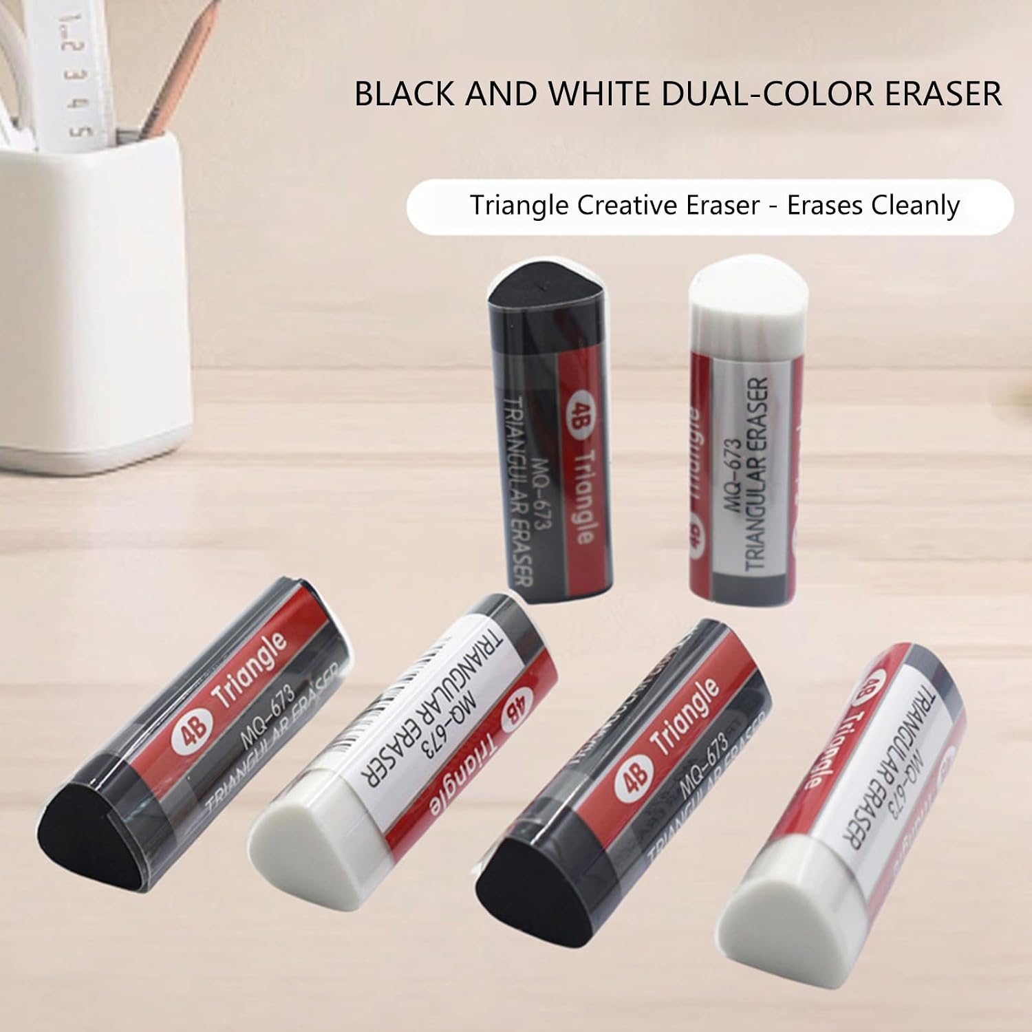 2Pieces Professional 4B Eraser Set Triangular Shape Rubber for Drawing Sketching School Supplies Rubber