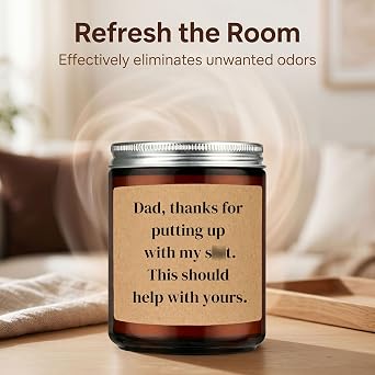 Funny Lavender Scented Soy Candle, Fathers Day Gift from Daughter & Son, Gift for Dad Papa Grandpa Stepdad Father-in-Law, Funny Birthday Christmas Retirement Gag Presents & Home Decor