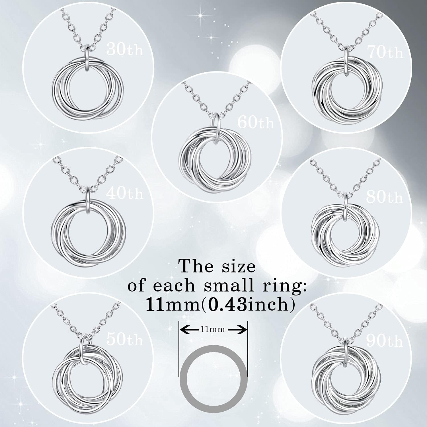 Birthday Gifts for Women, 30TH 40TH 50TH 60TH 70TH 80TH 90TH Birthday Gifts, Happy Birthday Necklace, 925 Sterling Silver Birthday Necklace, Birthday Jewelry for Women