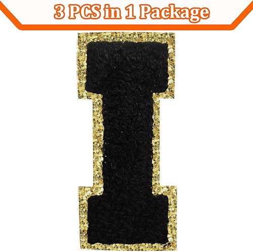 Miniatura 113 de Parches de letras termo-adhesivas de felpilla para chaquetas, parches de letras universitarias con brillantina para planchar en la letra azul A