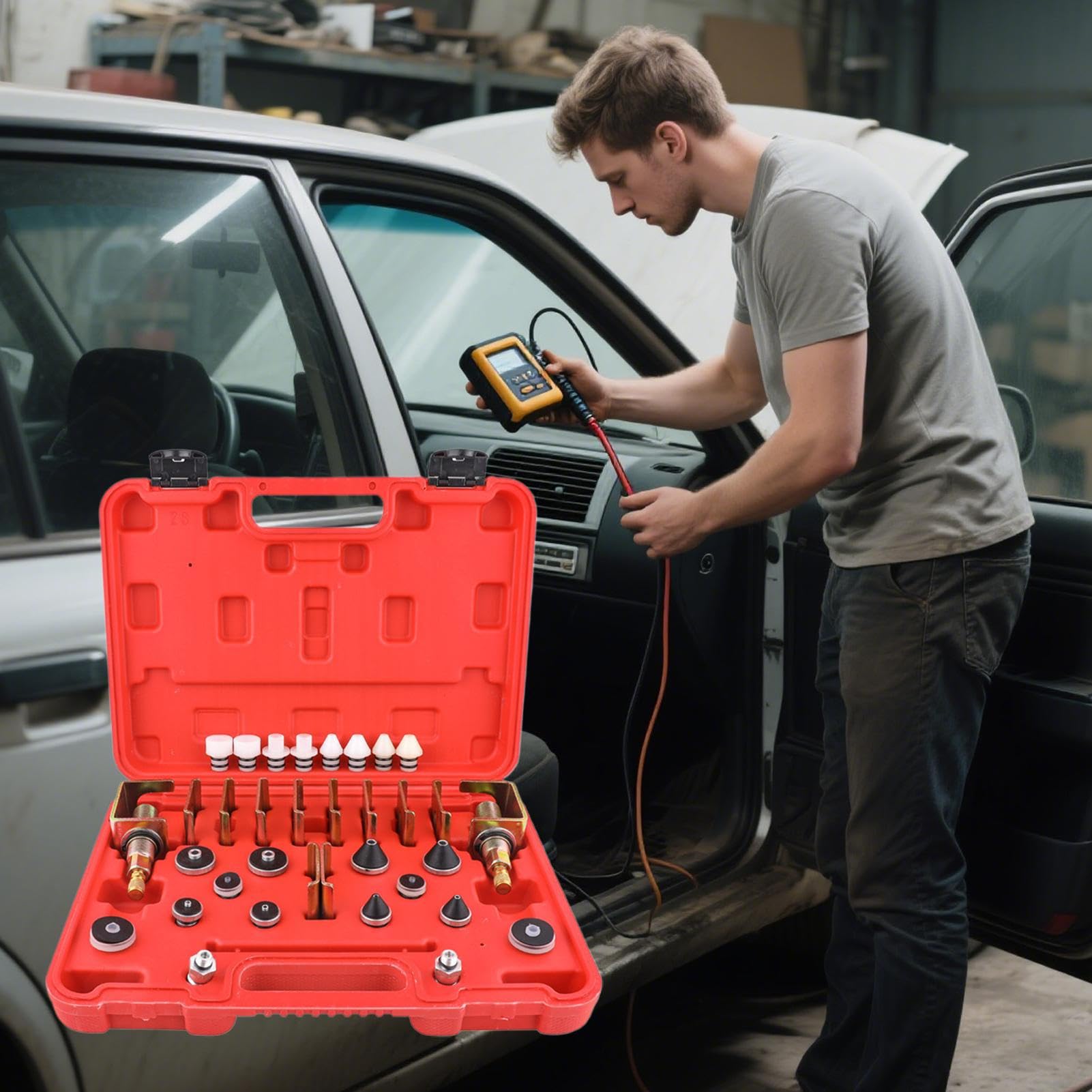 Kit di riparazione 'aria condizionata auto | Kit di servizio AC - Tester di perdite refrigerante portatile per condizionatori auto manutenzione elettrodomestici