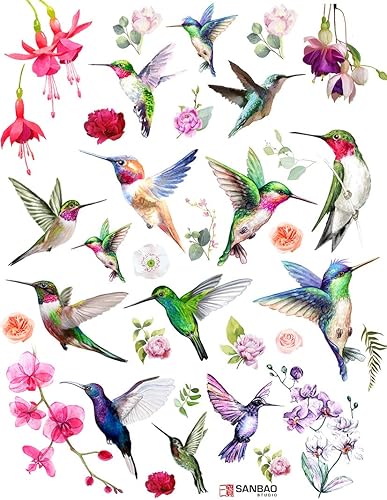 Calcomanías de cerámica - Overglaze - Calcomanía esmaltada - Colibrí