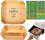 AYGXU Air Fryer Paper Liners, Disposable Liner for Ninja Dual Fryer, Parchment Paper, Food Grade and Baking Waterproof Oil Proof, Roasting(125PCS)