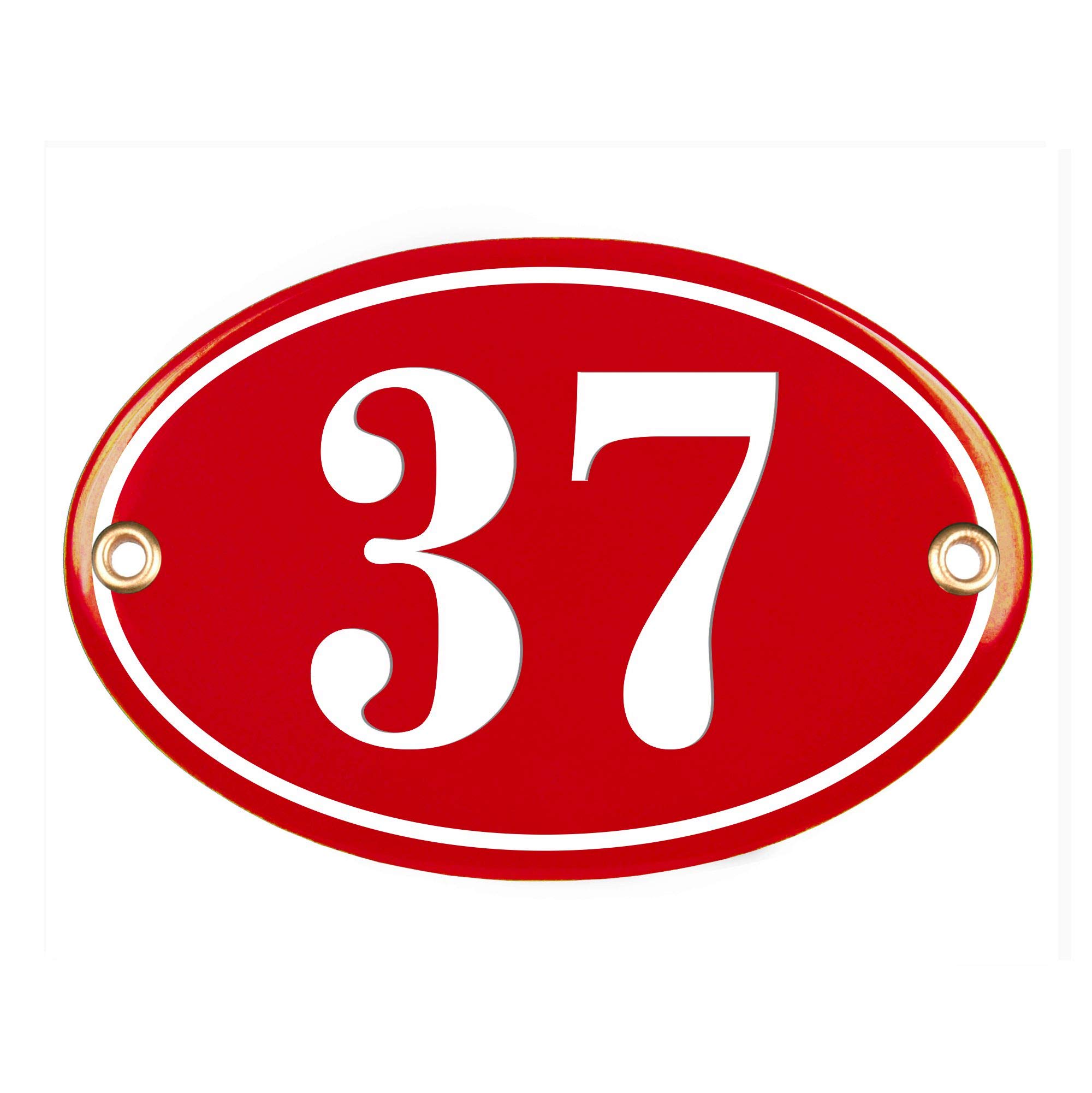 Hausnummerschild Hausnummer - oval 10x15 cm - Keramik Emaille - Wetterfest - Personalisiert - Emailschild (Anthrazit)