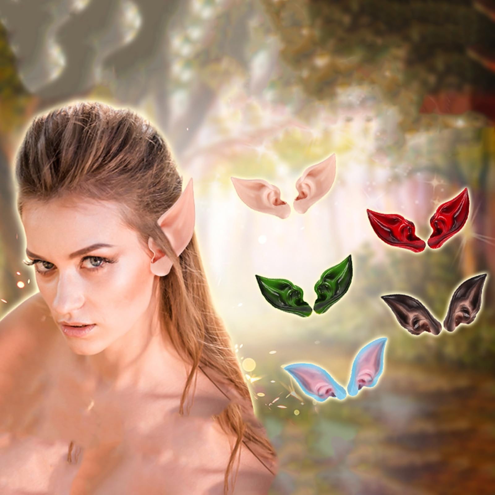 2020 Hot Selling 1 Pair Latex Elf Ears Pointed Cosplay Mask For Halloween Masquerade Party Costumes 2